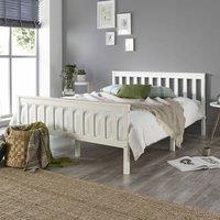 Aspire Atlantic Bed Frame with Bonnell Mattress, White Colour | Size: Small Double
