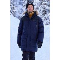 Mountain Warehouse Men 'Antarctic' Extreme Down Waterproof Winter Breathable Jacket in Dark Blue | Size: X-Small