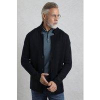 Weird Fish Men Brad Knitted Cardigan in Midnight | Size: Small