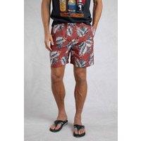 Weird Fish Men Belukha Printed Swim Shorts in Orange | Size: 40