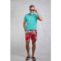 Weird Fish Men Belukha Printed Swim Shorts in Red | Size: 30