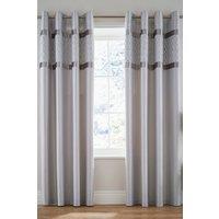 Catherine Lansfield 'Sequin Cluster' Lined Eyelet Curtains in Grey | Size: 168cm width x 229cm drop
