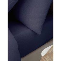 Catherine Lansfield 'Brushed Cotton' Fitted Sheet in Navy | Size: Super King Fitted