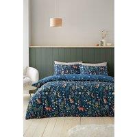 Catherine Lansfield 'Enchanted Twilight Animals' Reversible Duvet Cover Set in Navy | Size: Double