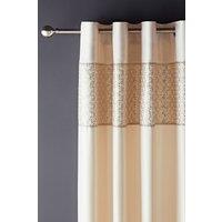 Catherine Lansfield 'Deco Sequin' Lined Eyelet Curtains in Gold | Size: 168cm width x 229cm drop