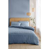Catherine Lansfield 'Seersucker' Duvet Set in Light Blue | Size: Double