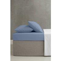 Catherine Lansfield 'Easy Iron Percale' Combed Polycotton 25cm Depth Sheet in Blue | Size: Super King Fitted