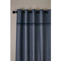 Catherine Lansfield 'Melville' Lined Eyelet Curtains in Blue | Size: 168cm width x 137cm drop