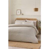 Catherine Lansfield 'Crinkle Seersucker' Duvet Cover Set in Natural | Size: Single