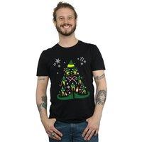 Elf Men Christmas Tree T-Shirt in Black | Size: 2X-large