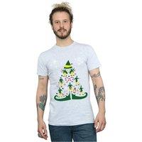 Elf Men Christmas Tree T-Shirt in Grey | Size: 2X-large