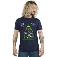 Elf Men Christmas Tree T-Shirt in Navy | Size: Medium