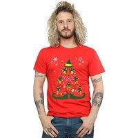 Elf Men Christmas Tree T-Shirt in Red | Size: large