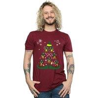 Elf Men Christmas Tree T-Shirt in Burgundy | Size: Medium