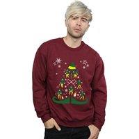 Elf Men Christmas Tree Sweatshirt in Burgundy | Size: Medium
