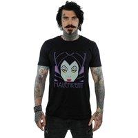 Disney Men Maleficent Cropped Head T-Shirt in Black | Size: Medium