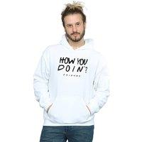 Friends Men How You Doin? Hoodie in White | Size: 2X-large