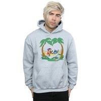 Disney Men Lilo And Stitch Play Some Music Hoodie in Grey | Size: X-Large
