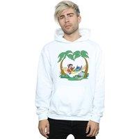 Disney Men Lilo And Stitch Play Some Music Hoodie in White | Size: 2X-large
