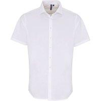 Premier Men Stretch Fit Poplin Short Sleeve Shirt in White | Size: 3X-Large