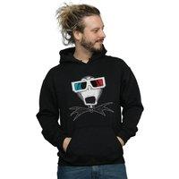 Disney Men Nightmare Before Christmas Jack Skellington 3D Glasses Hoodie in Black | Size: 5X-Large