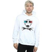 Disney Men Nightmare Before Christmas Jack Skellington 3D Glasses Hoodie in White | Size: 3X-Large