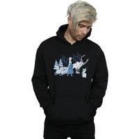 Disney Men Frozen Anna Sven And Olaf Hoodie in Black | Size: Small