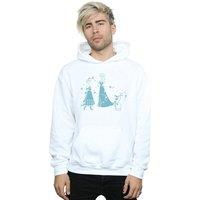 Disney Men Frozen Magic Snowflakes Hoodie in White | Size: 2X-large