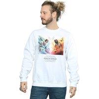 Disney Men Star Wars The Rise Of Skywalker Battle Poster Sweatshirt in White | Size: 2X-large