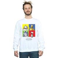 Disney Men Star Wars The Rise Of Skywalker Droid Squares Sweatshirt in White | Size: X-Large