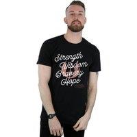 Disney Men Star Wars The Rise Of Skywalker Strength Wisdom Bravery Hope T-Shirt in Black | Size: 4X-Large
