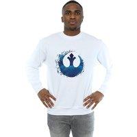 Disney Men Star Wars The Rise Of Skywalker Resistance Symbol Wave Sweatshirt in White | Size: X-Large