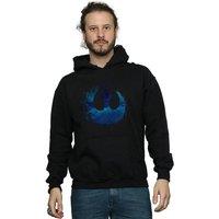 Disney Men Star Wars The Rise Of Skywalker Resistance Symbol Wave Hoodie in Black | Size: X-Large