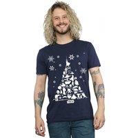 Star Wars Men Christmas Tree T-Shirt in Navy | Size: X-Large