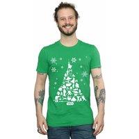 Star Wars Men Christmas Tree T-Shirt in Green | Size: 2X-large