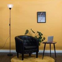 ValueLights Dalby Stem Uplighter Floor Lamp with Frosted Glass Shade with LED Bulb in Copper