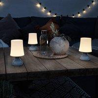 ValueLights Set of 3 Colmar Grey Touch Table Lamp White Shade