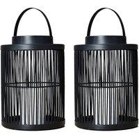 ValueLights Lantern 2 Pack Black Outdoor Decorative Light