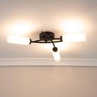 ValueLights Maya 3 Way Curved Cross Over Flush Ceiling Light with LED Bulb in Black