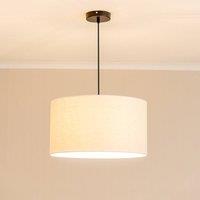 ValueLights Eva Natural Linen Fabric Ceiling Floor Table Large Drum Lamp Shade with LED Bulb in White