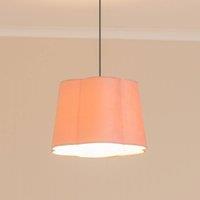 ValueLights Amy Velvet Scallop Shape Ceiling Floor Table Lamp Shade with LED Bulb in Baby Pink