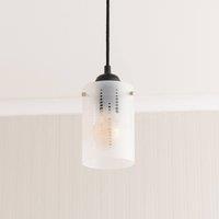 ValueLights Elsie Frosted Glass Spotted Ceiling Small Cylinder Lamp Shade with LED Bulb in White