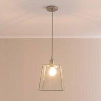 ValueLights Susie Glass Lantern Lamp Shade Single Drop Ceiling Pendant Light in Silver
