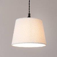 ValueLights Rory Boucle Fabric Tapered Easy Fit Ceiling Table Floor Lamp Shade with LED Bulb in Cream