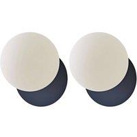 ValueLights Darla Pair of Frosted Globe IP44 Rated Bathroom Wall Lights in Dark Navy