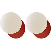 ValueLights Darla Pair of Frosted Globe IP44 Rated Bathroom Wall Lights in Burnt Orange