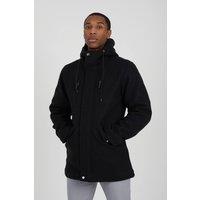Brave Soul Men Faux Wool Hooded Parka Jacket in Black | Size: Small