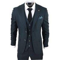 Paul Andrew Men Jasper Olive Green 3 Piece Suit Check | Size: 52R