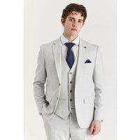 Paul Andrew Men Belmont Blazer Tailored Fit Summer Suit Jacket in Silver | Size: 42R