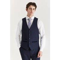 Paul Andrew Men Regeent Waistcoat Plaid Check Formal Suit Vest in Navy | Size: 36R